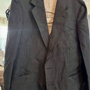 Johnny Carson Men's Vintage Black Tweed Blazer Size L Formal Two-Button